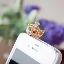 3 шт./лот модные Стиль 18 К Золотая маска Anti-dust Наушники отверстие пылезащитный Универсальный мобильный телефон наушники 3,5 мм Dust Разъем