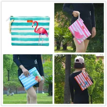 Новая мода Тонкий высокой емкости дизайнерский простой полосатый кошелек типа Конверт Холщовая Сумка Пляжная ручная сумка женская клатч макияж сумки