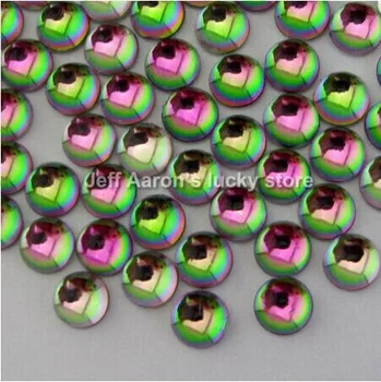 

100pcs 3D Rainbow Color Acrylic Nail art Flat Back Rhinestone For Nail UV Gel Tips Cell Phone Decoration Accessories Gems 2MM