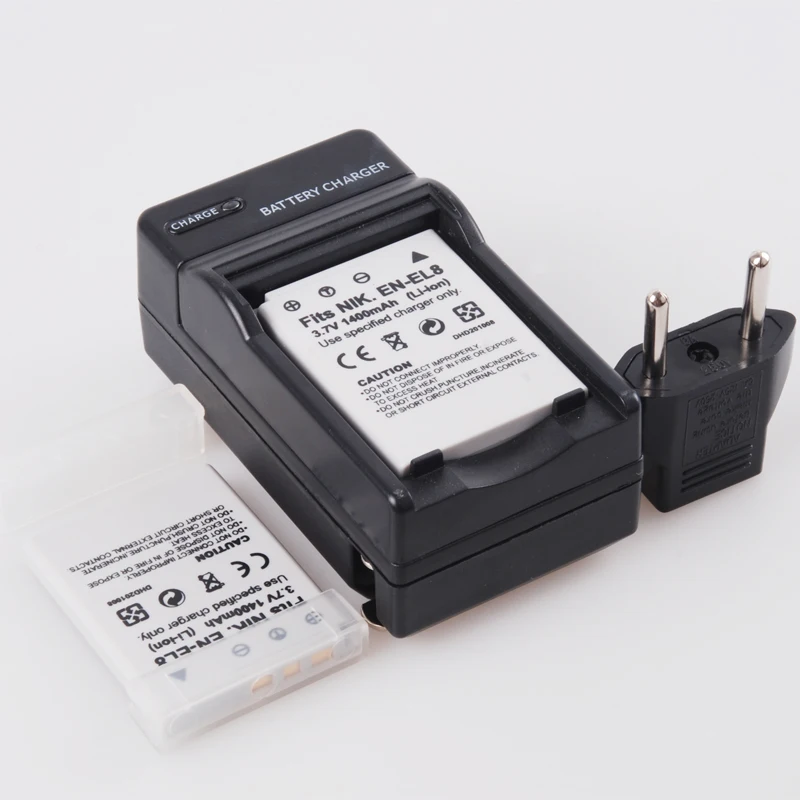 Battery X2 & Charger for Nikon EN EL8 Coolpix P1 P2 S1 S2 S3 S5 S6 S7