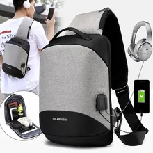 Сумки через плечо мужские противоугонные нагрудный пакет USB гарнитура короткая поездки дизайнерская Курьерская сумка модная водоотталкивающая сумка на плечо