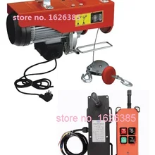 100-300 кг Натяжной канат длиной 25 м, 220 В, 50 Гц, 1-фазный Беспроводной дистанционная Мини электрическая лебедка с стальным тросом, PA мини-лебедка, крановое оборудование, подъемное приспособление