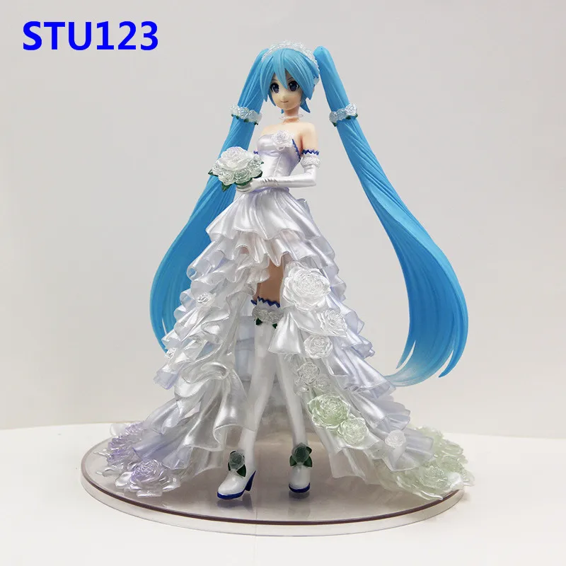 

9.84'' Virtual artist Hatsune Miku Wedding dres Miku Flower marriage PVC Action Figure Collectible Model Toy Boxed 25cm N760