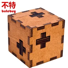 Швейцария куб разблокировки Кольцо Деревянный Логические Tangram развивающие игрушки Puzzle Буа интеллект шар дерево Игрушечные лошадки для детей