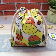 IVYYE 14 or 17CM Stitch gudetama Cartoon Drawstring Bags Canvas Storage Handbags Makeup Bag Coin Bundle Pocket Purse NEW