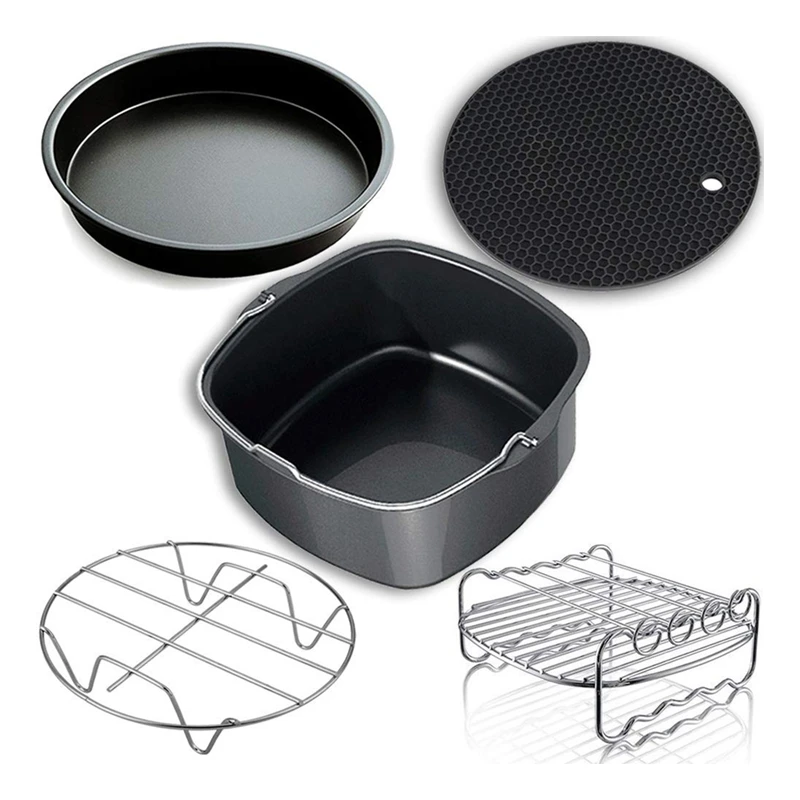 Air Fryer Accessories and Fit for all 3.7QT-5.3QT-5.8QT Set of 5-7 inch |