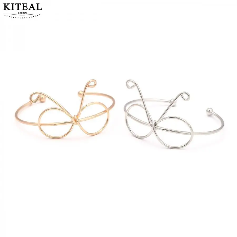 KITEAL Hot Gift Creativity Simple Wild Korean Metal Handmade Heart Bow-Knot Opening Bracelet Maiden Summer Jewelry | Украшения и