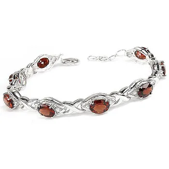 

Natural Garnet 8ct Bracelet 925 Sterling silver Woman Fine Elegant Red Gem Jewelry Girl Birthstone Valentine Gift ysb0012g