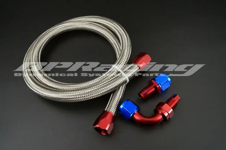 

1 Meter AN10 Durable Braided Stainless Steel Racing Fuel Oil Hose Line / 10AN Oil Cooler Hose Line + Fitting