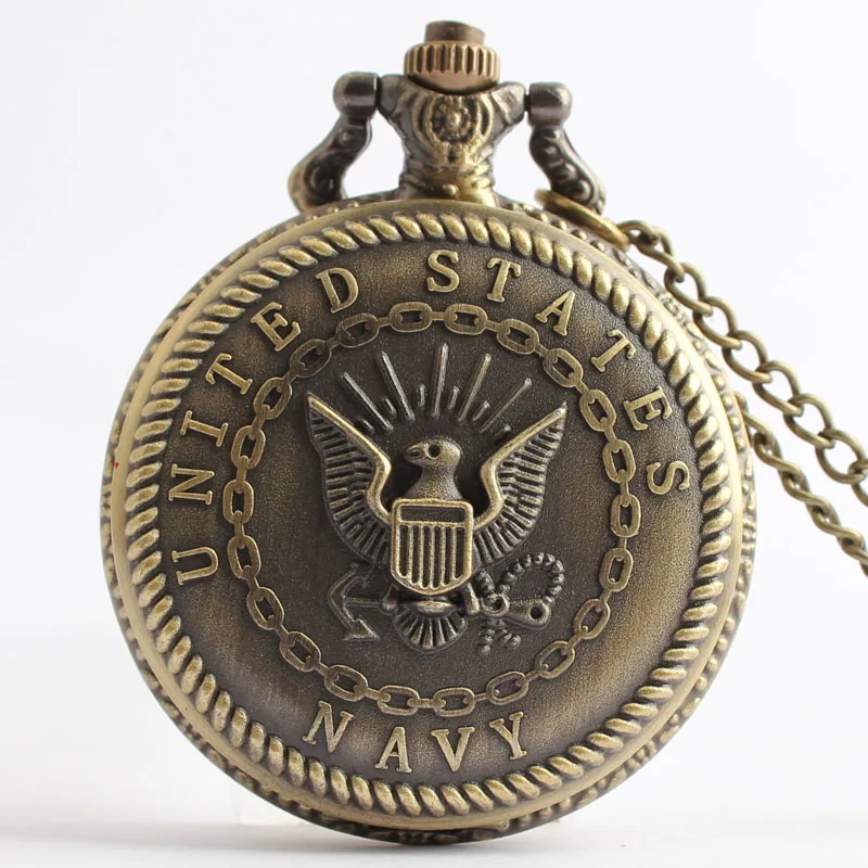 Pocket & Fob Watches Bronze United States Navy Design Quartz Pocket Watch for Men/women Gift Pocket & Fob Watches Bronze United States Navy Design Quartz Pocket Watch for Men/women Gift