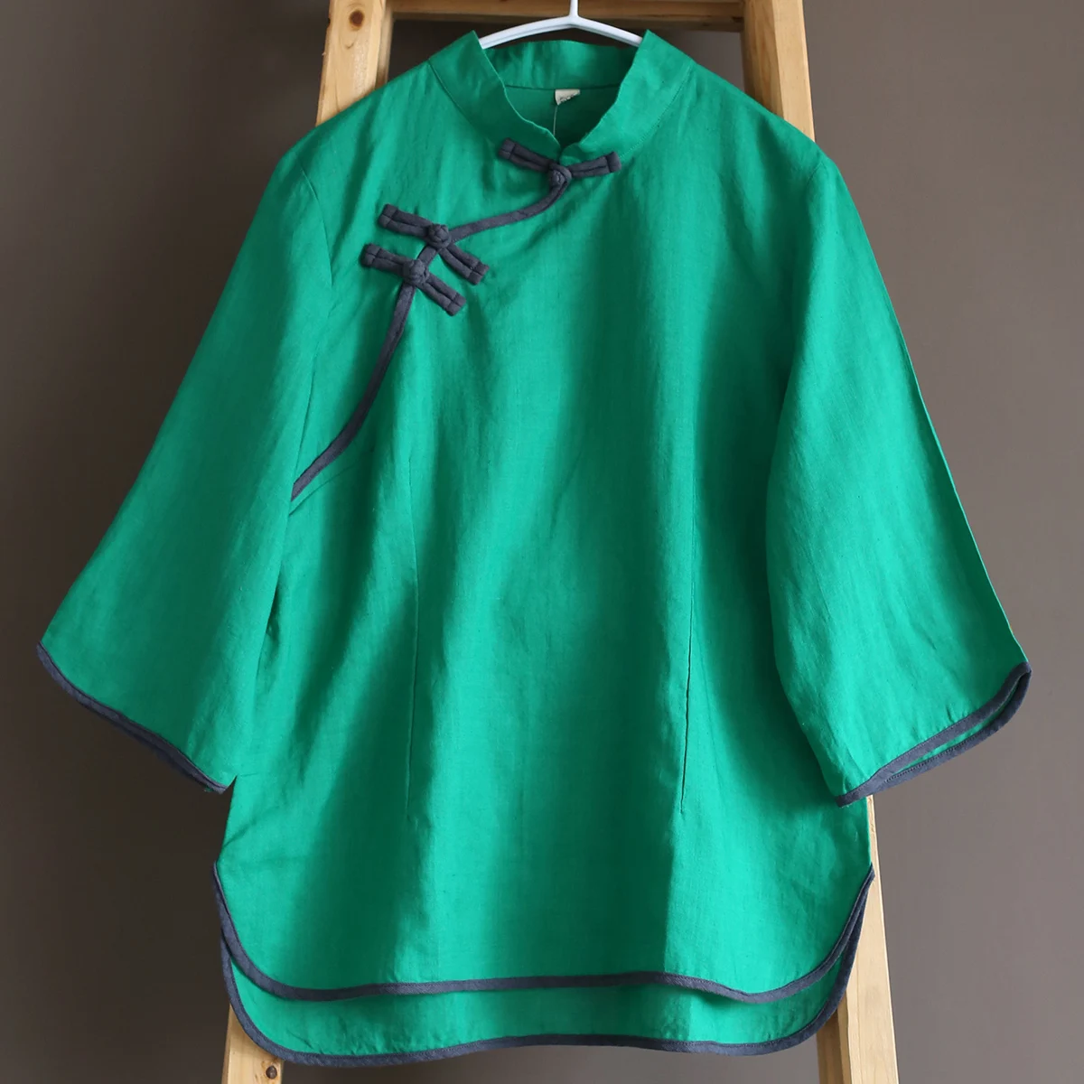 Johnature, женские зеленые рубашки, китайский стиль, блузки на пуговицах, рами, лето, новинка, высокое качество, винтажные женские рубашки и топы