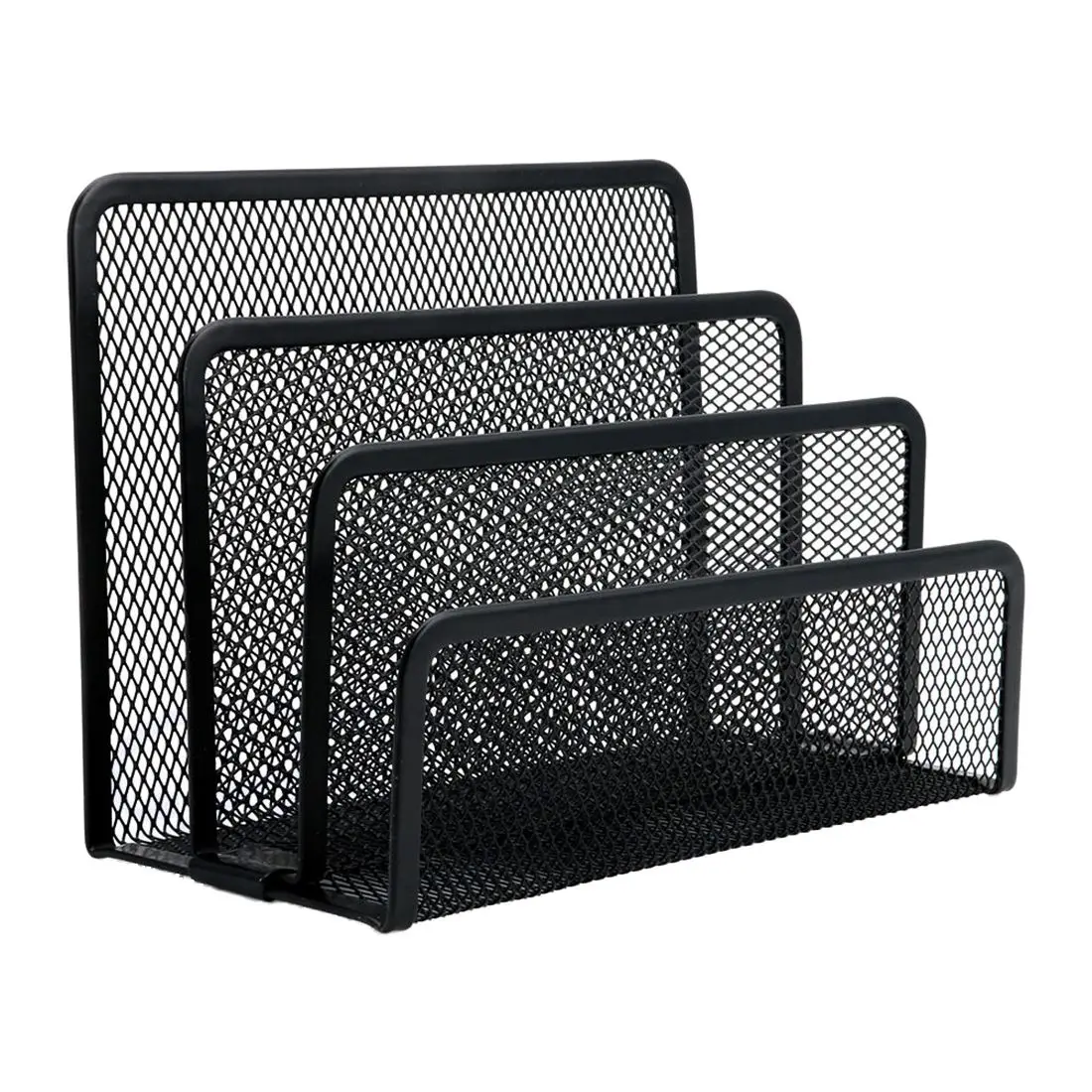 Black Mesh Letter Sorter Mail Document Desk Tray Office File Organiser