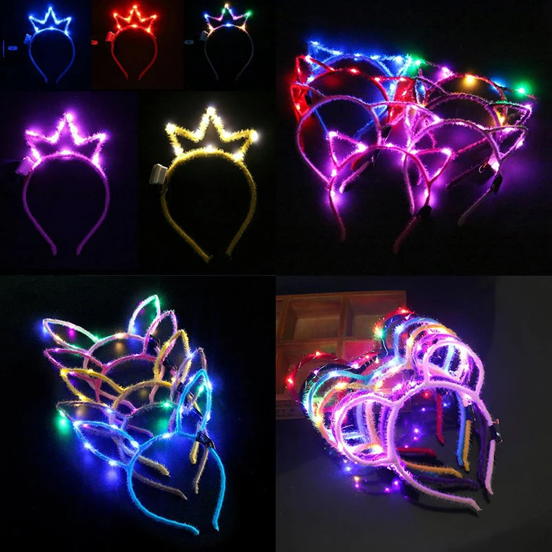 

1PCS LED Luminous Cat Ears Hair Band Headband Party Hair Hoops for Women Girl Party Headwear Dance Decoration