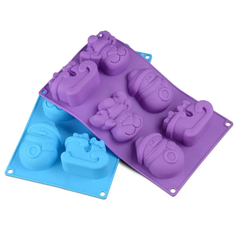

Christmas Holiday Snowman Reindeer Sleigh Soap Cake Chocolate Silicone Mold DIY
