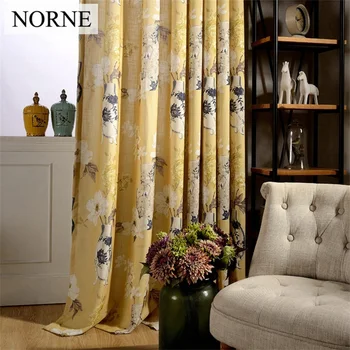 

NORNE Modern Curtains for Living Room Bedroom Kitchen Curtains Privacy Assured Floral Window Treatment Curtain Panel Drape