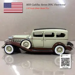 Подпись 1/32 масштаба Винтаж автомобилей США 1833 Cadillac серии 355C Fleetwood автомобиль из литого металла модель игрушка для коллекции, подарок, дети