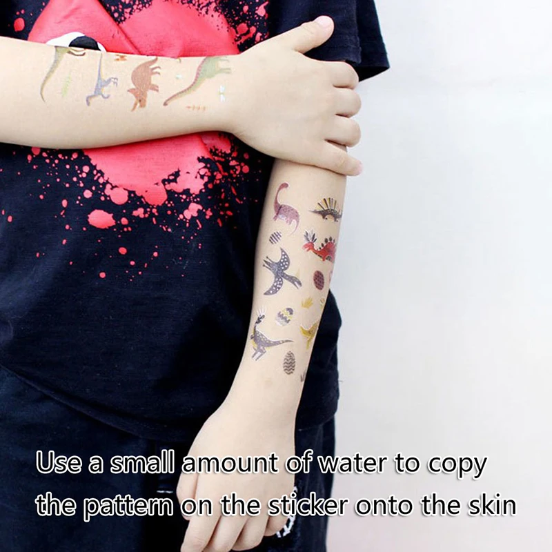 12 * 7.5cm Kids Temporary Flash Tattoo Paste Baby Body Arm Tatoo Cartoon Dinosaur Waterproof Tattoo Sticker