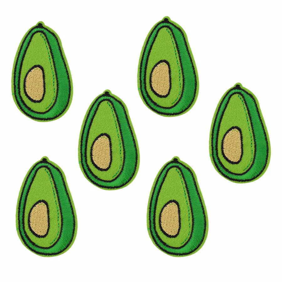 XUNHUI 10 pcs Avocado Patches Badge for Clothing Iron Embroidered Patch Applique Iron Sew on Patches Sewing Accessories for DIY Clothes 
