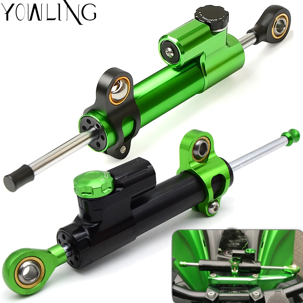 CNC Aluminum Motorcycle Accessories Damper Steering Stabilize Safety Control For kawasaki