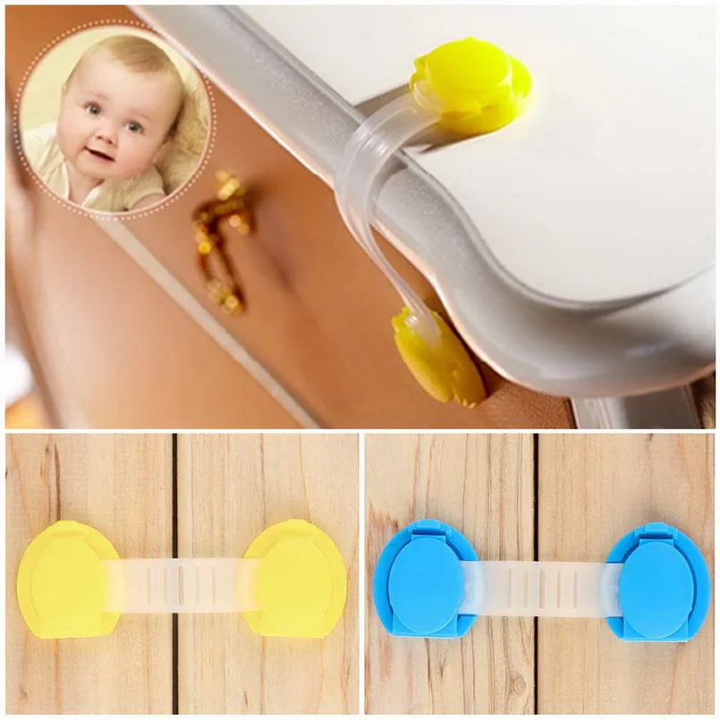 

2Pcs Toddler Baby Safety Lock Kids Drawer Cupboard Fridge Cabinet Door Lock Plastic Cabinet Locks Baby Security Lock New Arrival