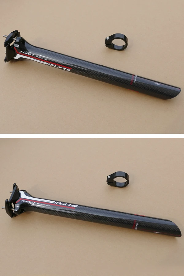 

Flyxii Full Carbon Glossy Bike Seatpost + Seat Post Clamp 31.8mm , 34.9mm for MTB Road Bicycle - Seatpost 31.6mm 27.2mm 190g