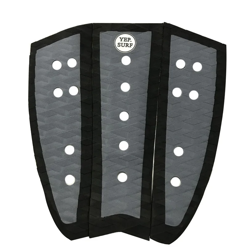 EVA 3M Glue Deck Pad New Design Grey with black around Surfboard Tail