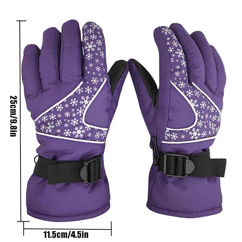 New Winter Women's Warm Gloves Adjustable Waterproof Windproof Snowboard Skiing outdoor Sports Gloves Accessories #4S26 (12)