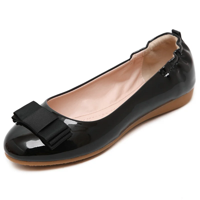 Femmes Femme Ummewalo En Plat Chaussures Beige Verni Dames Ballet noir Bout Cuir Doux Rond Ballerines rouge Casual 0c0AEqn1x
