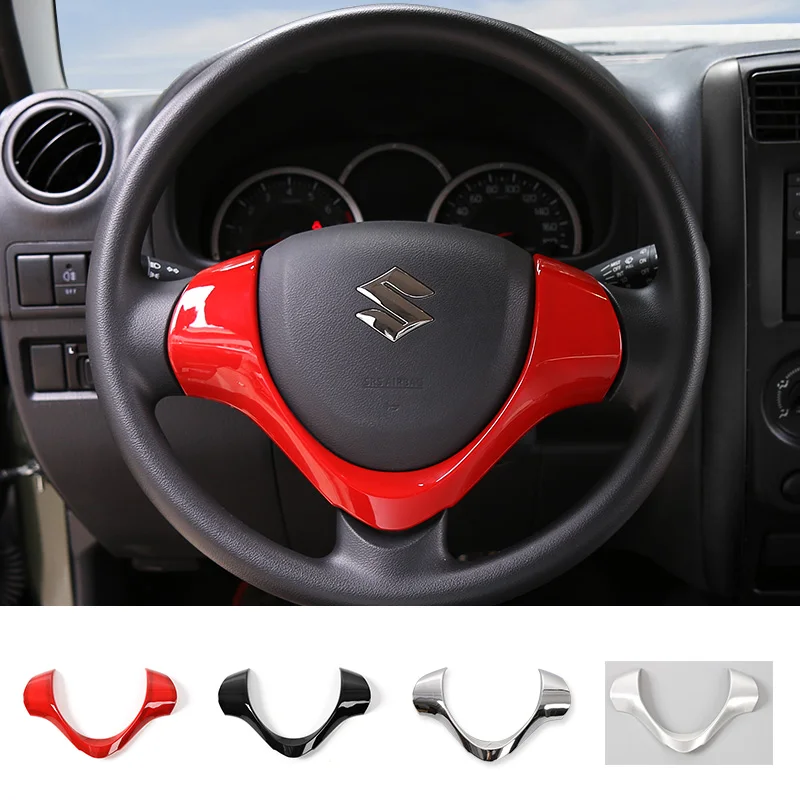 

SHINEKA ABS Car Interior Steering Wheel U-Shape Decorative Trim Cover Bezel Fit for Suzuki Jimny 2007