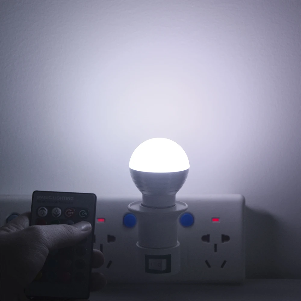 Светодиодный светильник E27 E14 RGB 110 В 220 85 265 в 16 цветов волшебный светодиодный