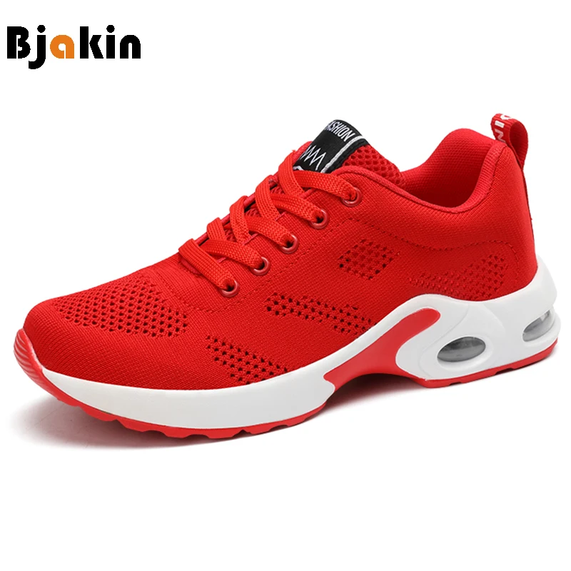 

Bjakin Red Sport Sneakers Woman Outdoor Breathable Female Running Shoes Lightweight Athletic Mesh Sneakers Women High Quality