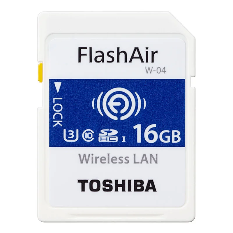 TOSHIBA FlashAir W-04, WiFi, SD карта, 64 ГБ, SDXC, 32 ГБ, 16 ГБ, SDHC, класс 10, U3, карта памяти, флеш-карта для цифровой камеры - Емкость: 16 ГБ