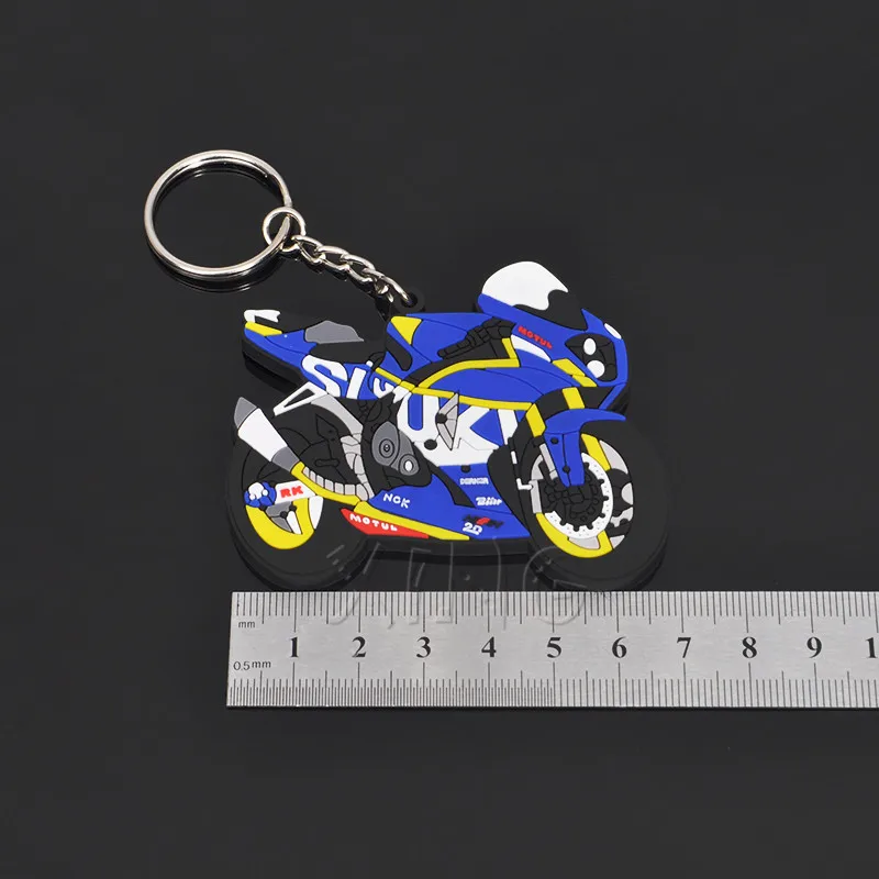 Модель мотоцикла резиновый брелок для ключей Yamaha Kawasaki Suzuki BMW Honda GSX R VR 46 аксессуары