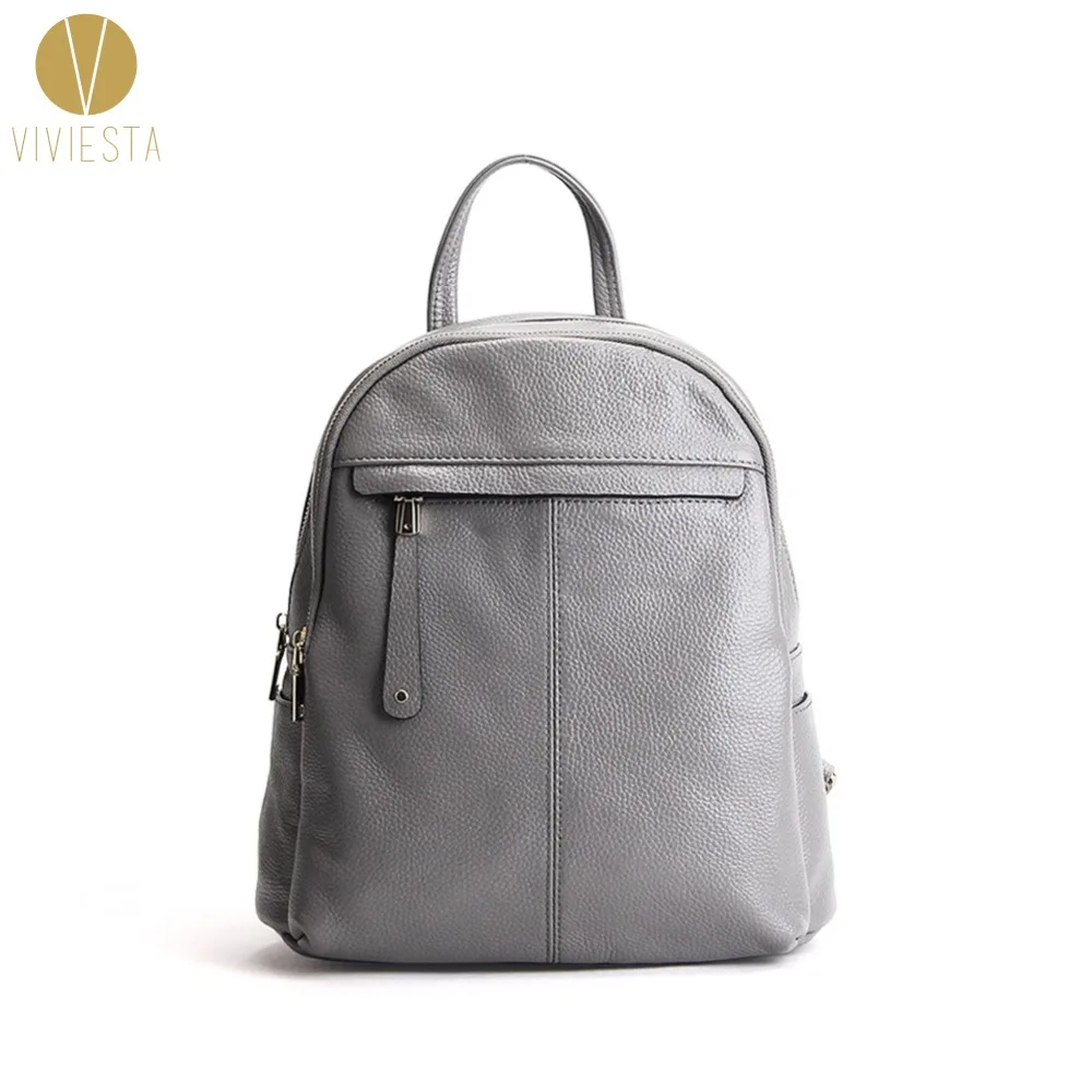 

GENUINE LEATHER ZIP DETAIL BACKPACK Women's Female Designer Stylish Fashion High Quality Structured School Travel Laptop Bag