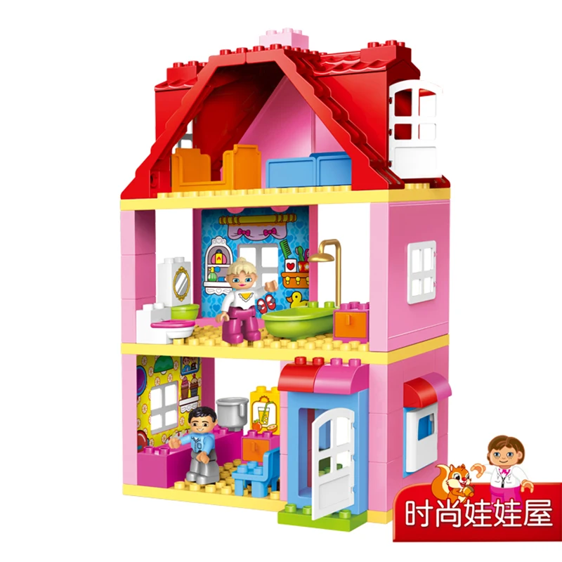 Puzzle Spielzeug Blöcke Fashion-puppe Haus 78 Tabletten Große Korn Mädchen Kind Puppe Lieblings Pädagogisches Kreative Gif