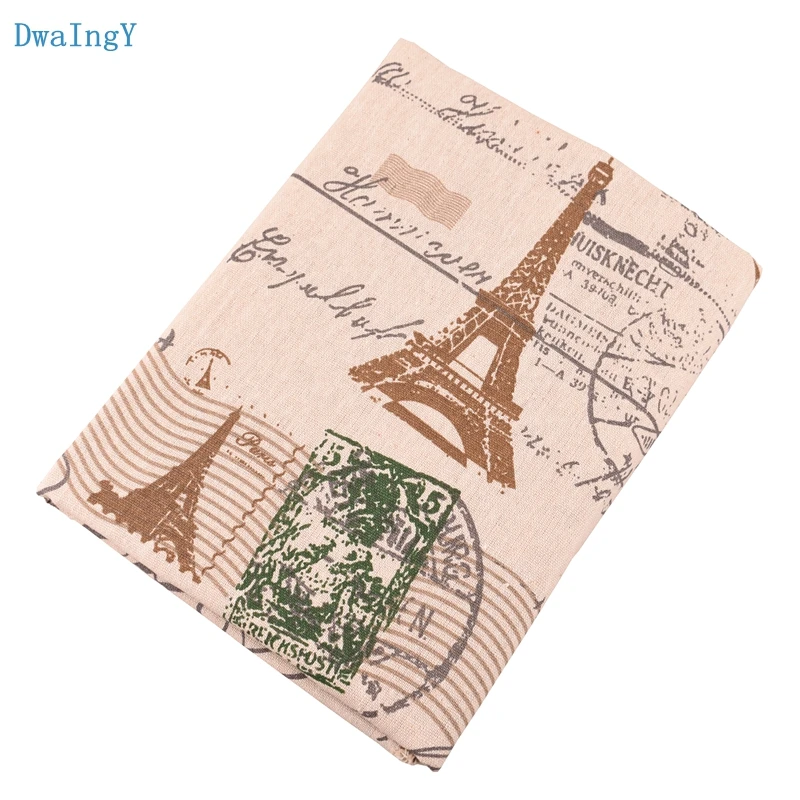 DwaIngY المطبوعة برج القطن نسيج الكتان ل DIY ، الخياطة ، Quiltin ، أريكة/الجدول ، القماش الأثاث غطاء الأنسجة وسادة المواد العالم