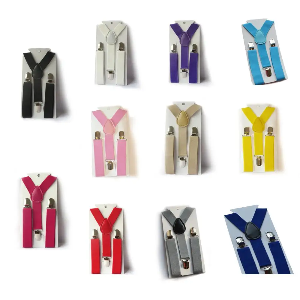 

Boys Girls Kid Children Clip on Y Back Elastic Suspenders Slim Adjustable Braces Tirantes S2