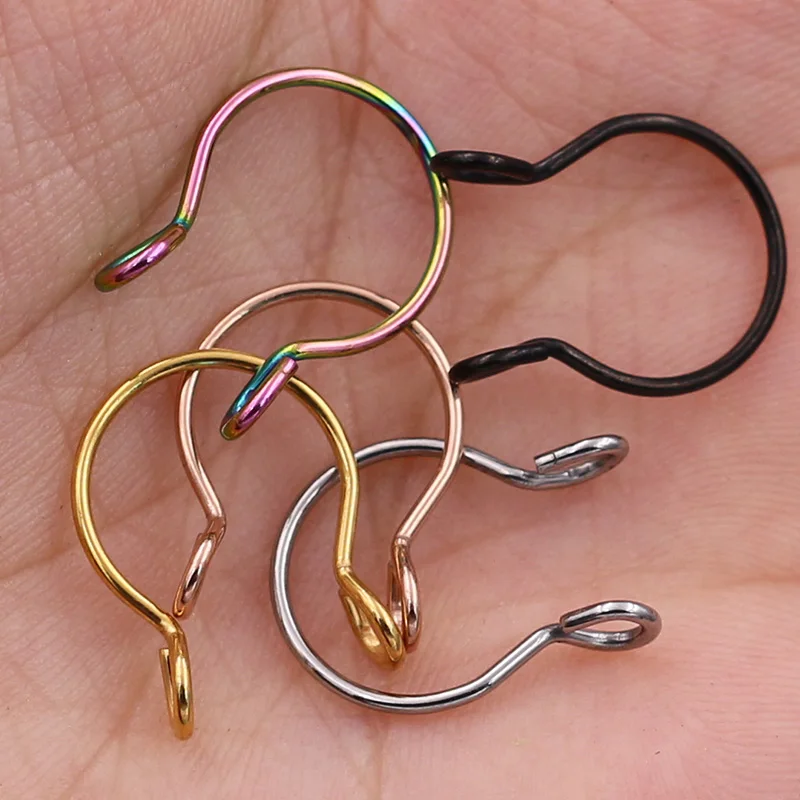 1Pc 10mm Zircon Fake Septum Piercing Nose Ring Hoop nose For Girl Men Faux Body Clip Rings non Body Jewelry Non-Pierced - Image 5