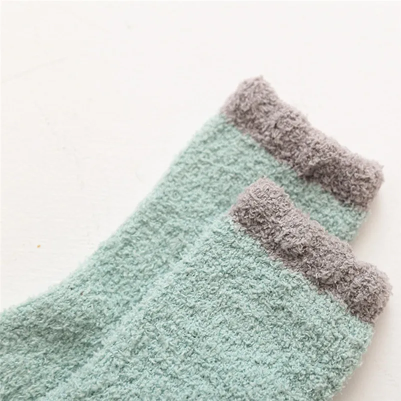 1Pair Fashion socks Women Cotton Socks Ladies Thicker Anti-slip Coral fleece Floor Socks Carpet Socks Colored Ankle Socks S25 (6)