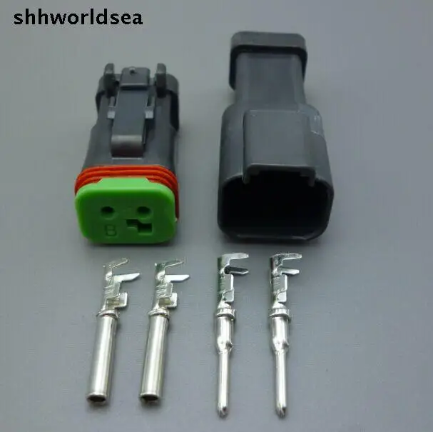 shhworldsea 5/30/100 sets DT06-2S-EP06  DT04-2P-CE05 2 Pin Engine waterproof electrical connector for car,bus,motor,truck,etc