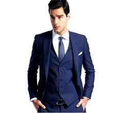 Темно-синие жениха костюмы с остроконечным лацканом Slim Fit Лучший Для мужчин, свадебные костюмы праздничный костюм Новое поступление(куртка+ Штаны+ галстук-бабочка+ жилет) для маленькой девочки