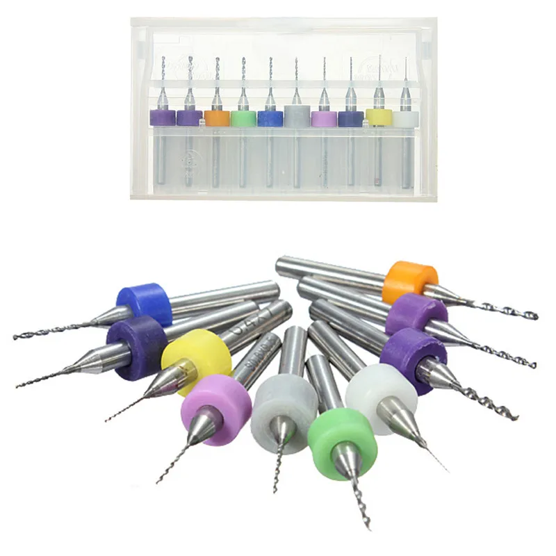 

10Pcs Mini PCB Print Circuit Board Carbide Micro Twist Drill Bits Set Engraving Tool 0.3mm to 1.2 mm Metalworking Power Tools