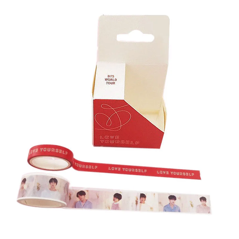 

SGDOLL KPOP Love Yourself Answer Tape Maksing Scrapbook Sticker Jungkook Jimin JIN RM New Fashion 2Pcs 2*5cm 1*5cm