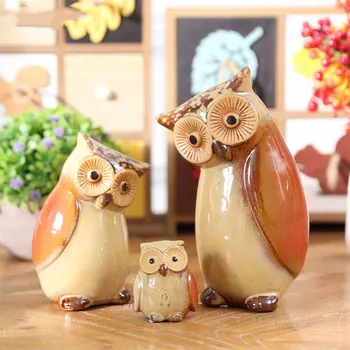 

American garden ceramic owl creative decoration home living room table decoration New Year decoration