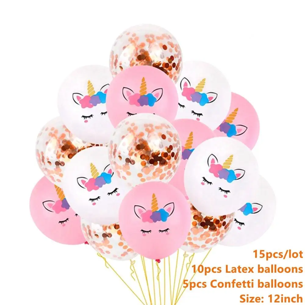 Taoup милые воздушные шары в виде единорога на день рождения, 10 шт., 12 дюймов, латексные воздушные шары, конфетти, воздушные шары на день рождения детей, вечерние воздушные шары в виде единорога - Цвет: Unicorn Balloons 16