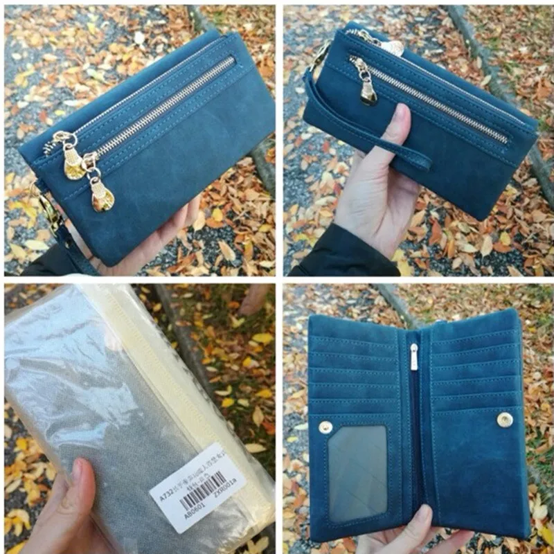 High Capacity Fashion Women Wallets Long Dull Polish PU Leather Wallet Female Double Zipper Clutch Coin Purse Ladies Wristlet High Capacity Fashion Women Wallets Long Dull Polish PU Leather Wallet Female Double Zipper Clutch Coin Purse Ladies Wristlet