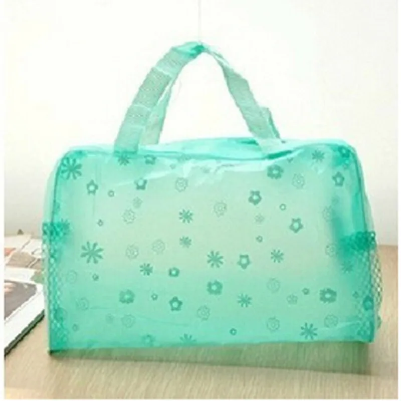 

Wholesales 1pc Cosmetic Toiletry Bathing Storage Bag Transparent Floral Waterproof Pouch GI640406