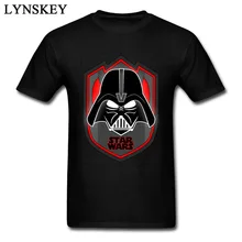 2017 Mais Novo Star Wars Darth Vader Design Do Logotipo Camisetas Homens Top Popular Verão 100% Algodão Camiseta Roupas Impressão(China)