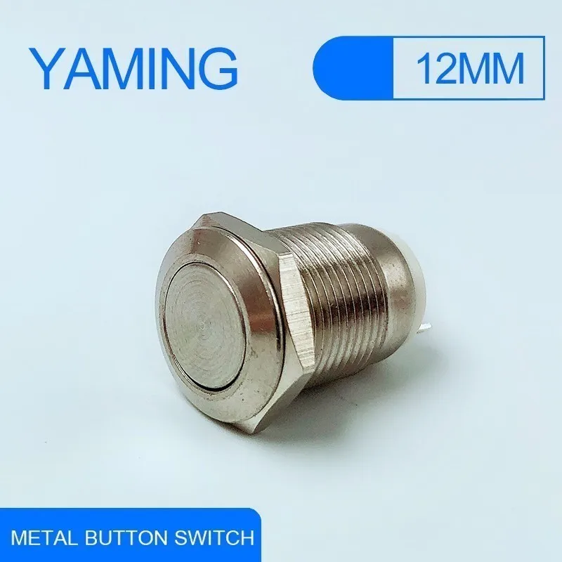 

Latching 12mm Metal Push Button Switch High/Flat/Ball 2pins Waterproof IP65 Self-locking Micro Car Start Door Bell Horn V015