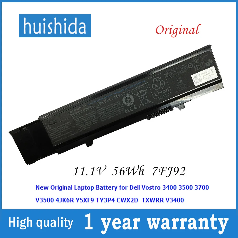 

11.1 V 56Wh 7FJ92 New original laptop battery for Dell 04D3C 4JK6R 04GN0G 0TXWRR TY3P4 CWX2D Vostro V3400 V3500 V3700 series